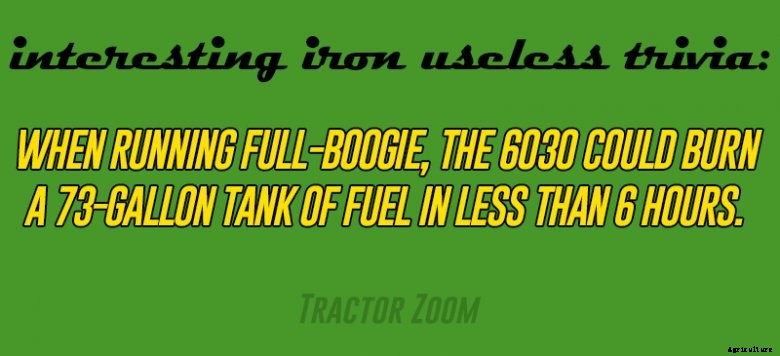John Deere 6030 fuel use fact